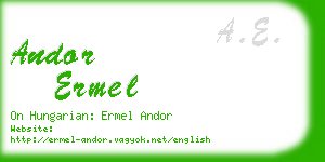 andor ermel business card